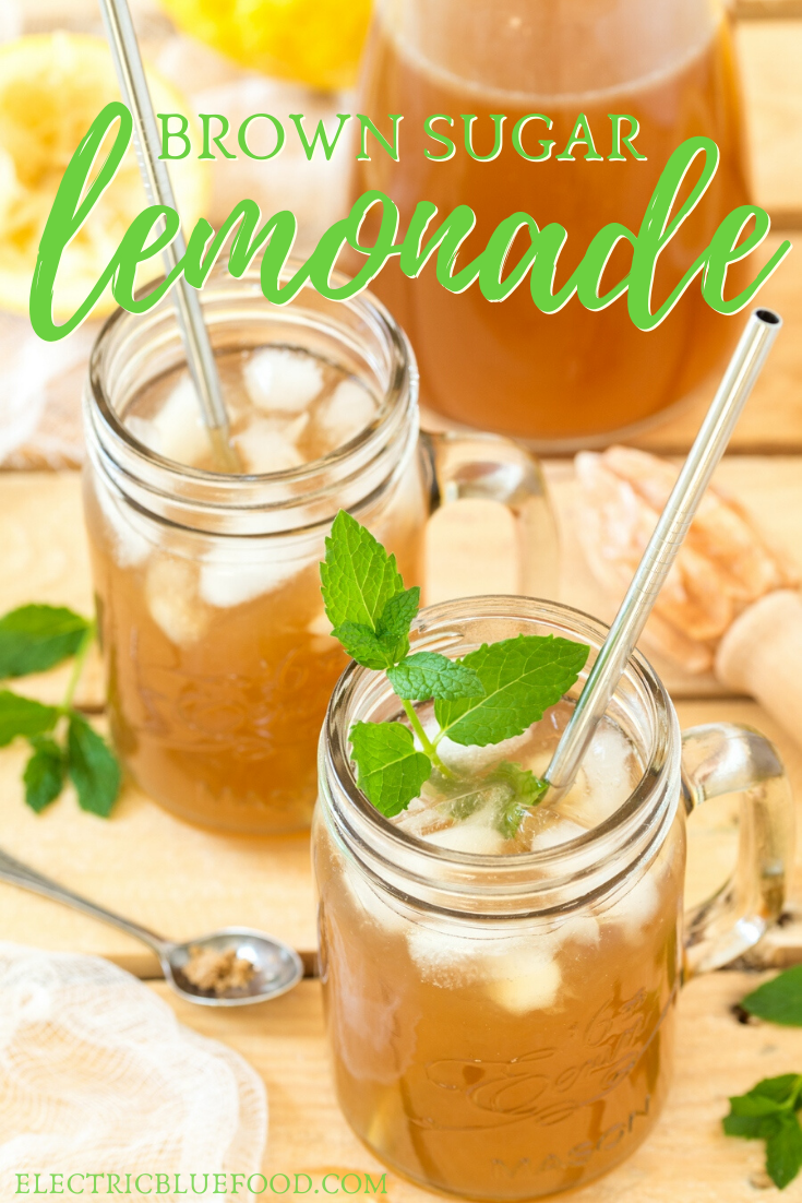Brown lemonade made with fresh lemons and light muscovado sugar. Brown sugar lemonade has a lovely molasses hint thanks to the muscovado, which also lends the lovely dark colour.