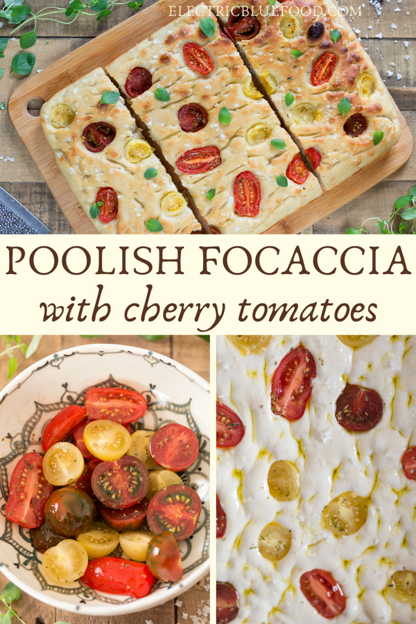 Make bakery-style focaccia bread at home using a poolish. By adding a pre-ferment you can make a delicious poolish focaccia that is soft and flavourful. Top with cherry tomatoes and fresh oregano for a lovely appetizer, or bake it plain and fill it with your favourite cheese to make fantastic focaccia sandwiches.