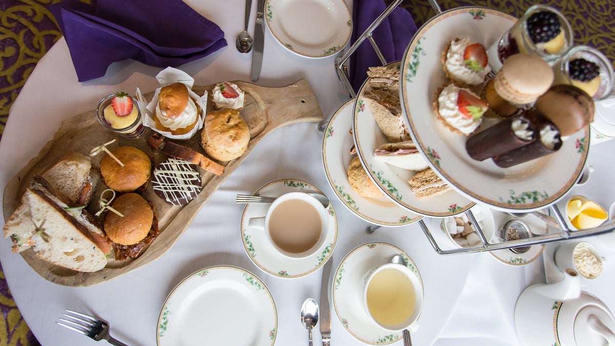 Northern Ireland food. Afternoon tea at Ballygally Castle