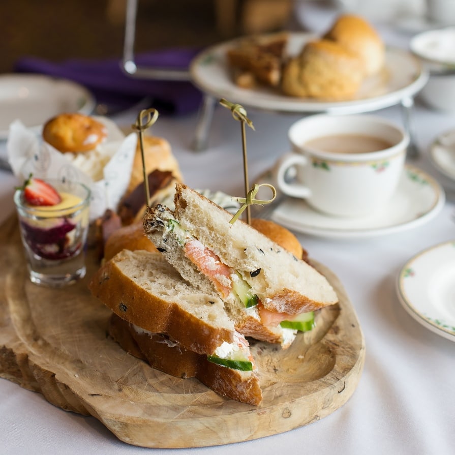 Northern Ireland food. Afternoon tea at Ballygally Castle