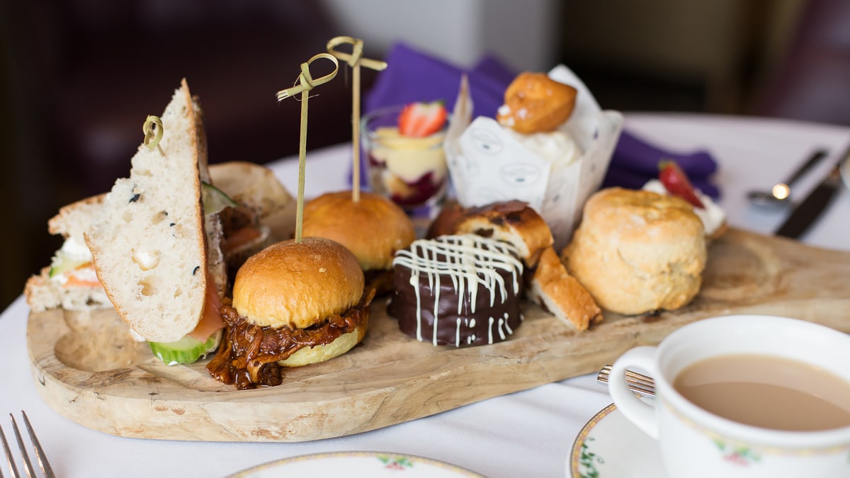 Northern Ireland food. Afternoon tea at Ballygally Castle