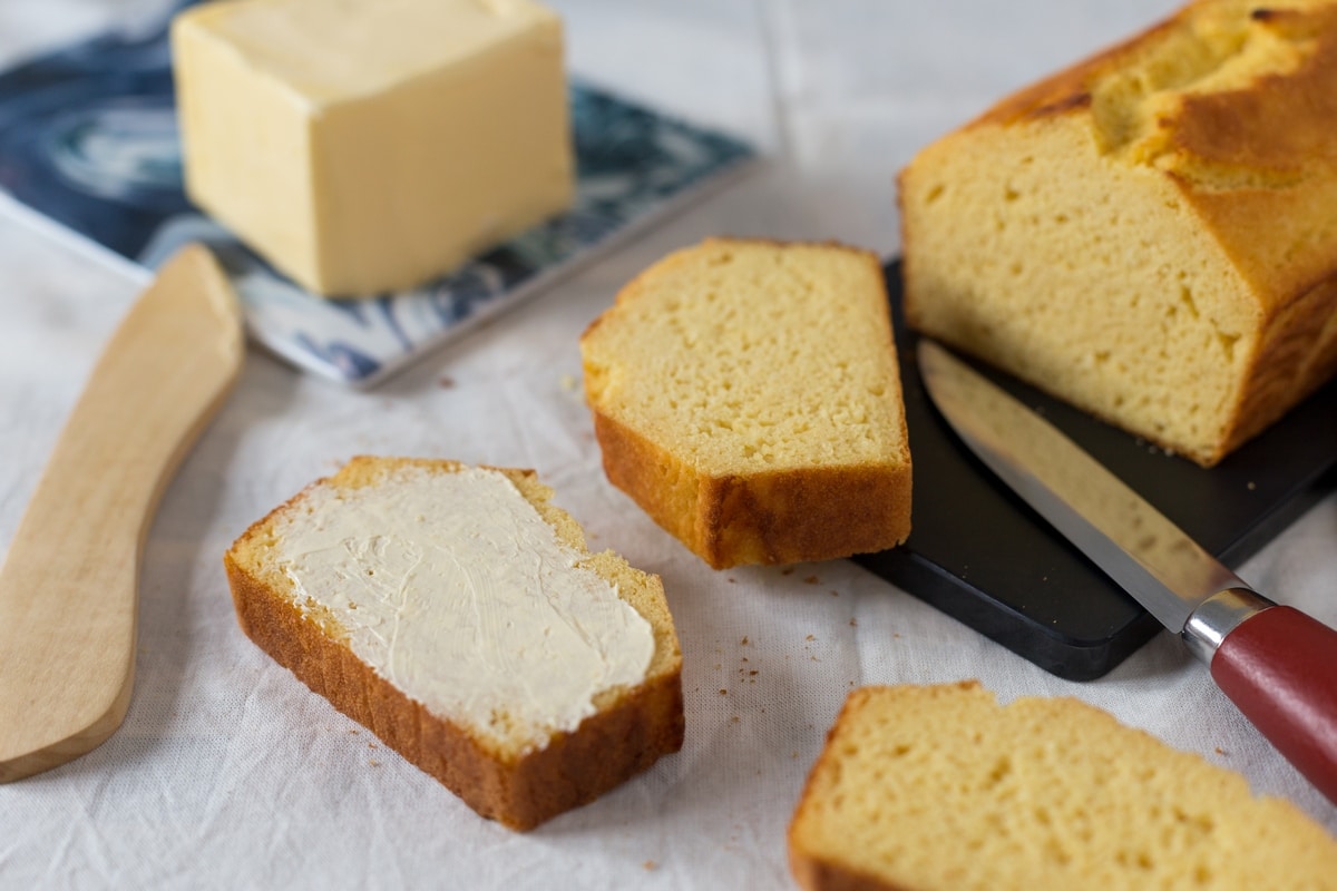 Cornmeal cornbread recipe. A loaf that tastes like polenta. Gluten free!