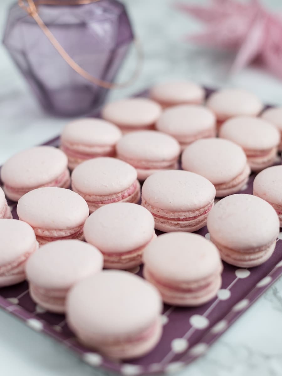 Rose macarons with rose preserve buttercream
