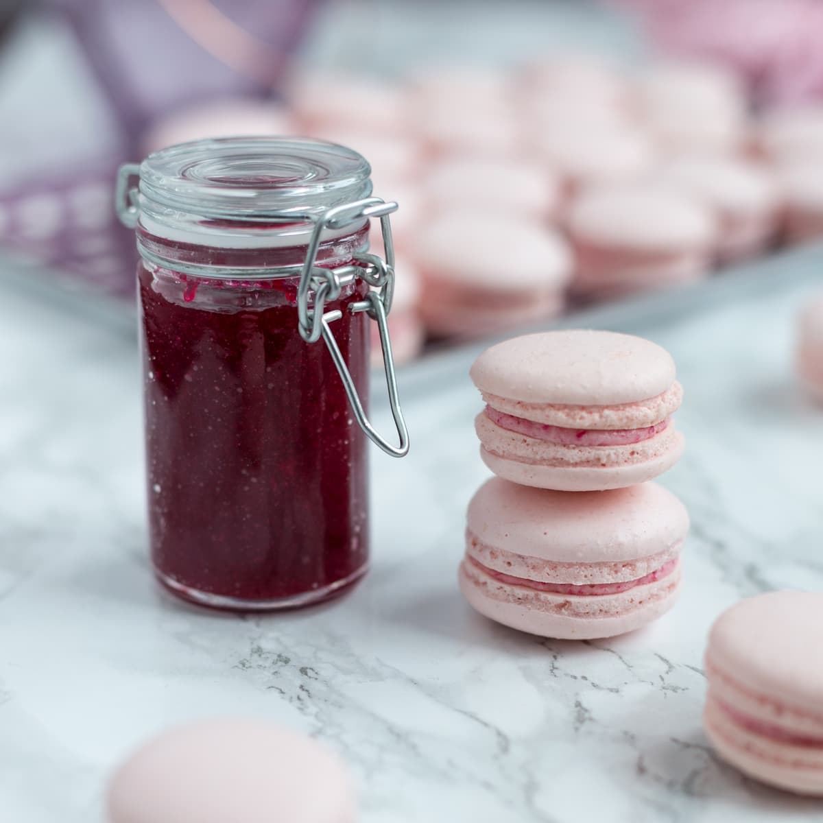 Rose macarons with rose preserve buttercream
