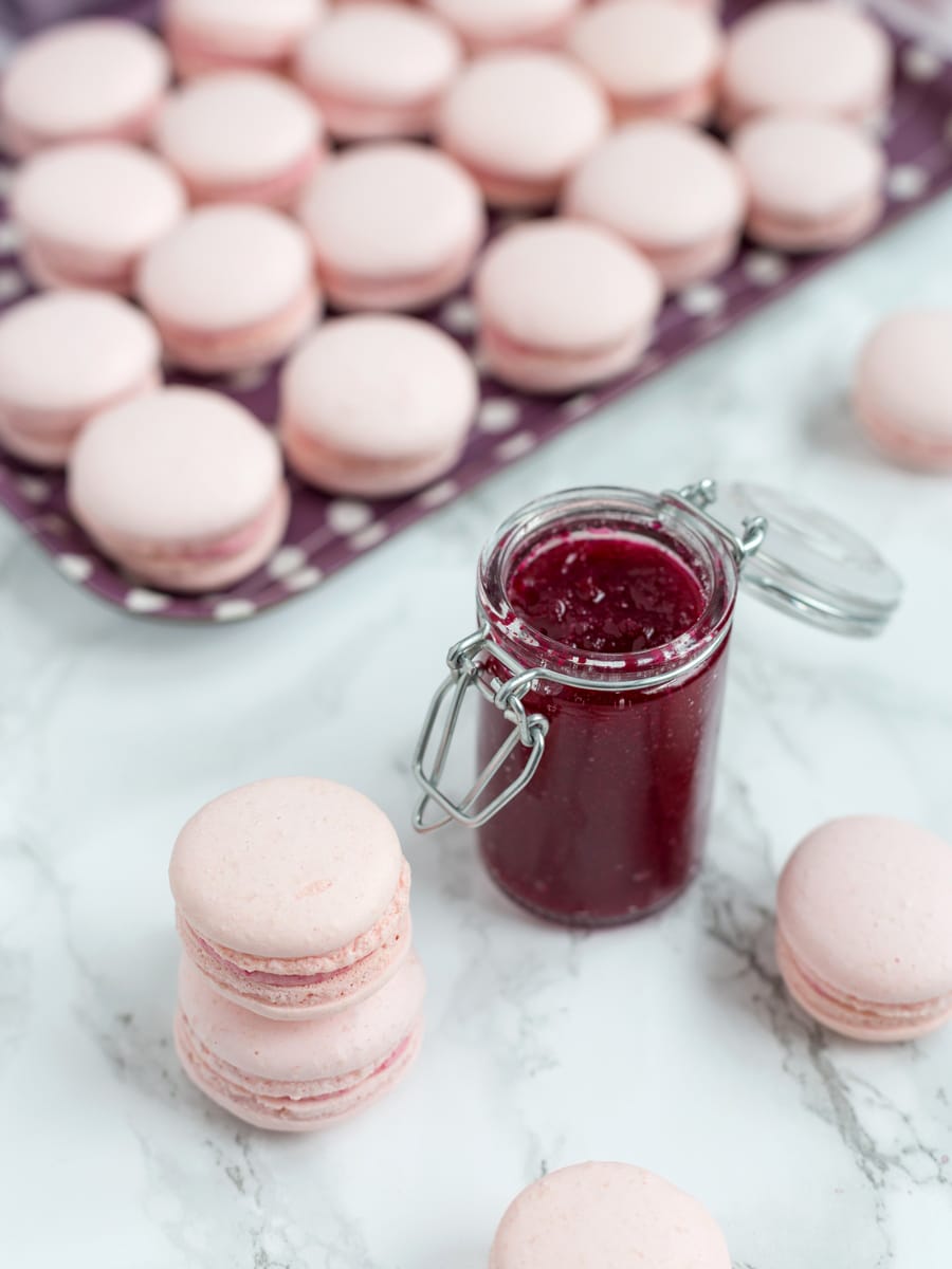 Rose macarons with rose preserve buttercream