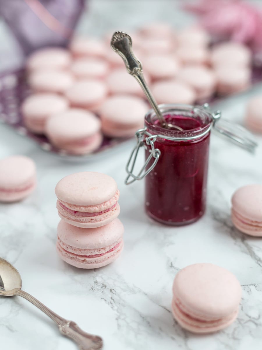 Rose macarons with rose preserve buttercream