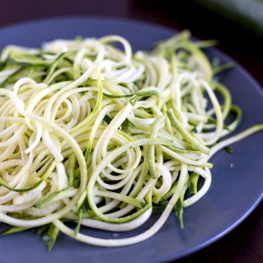 Zoodles: peanut chili zucchini noodles