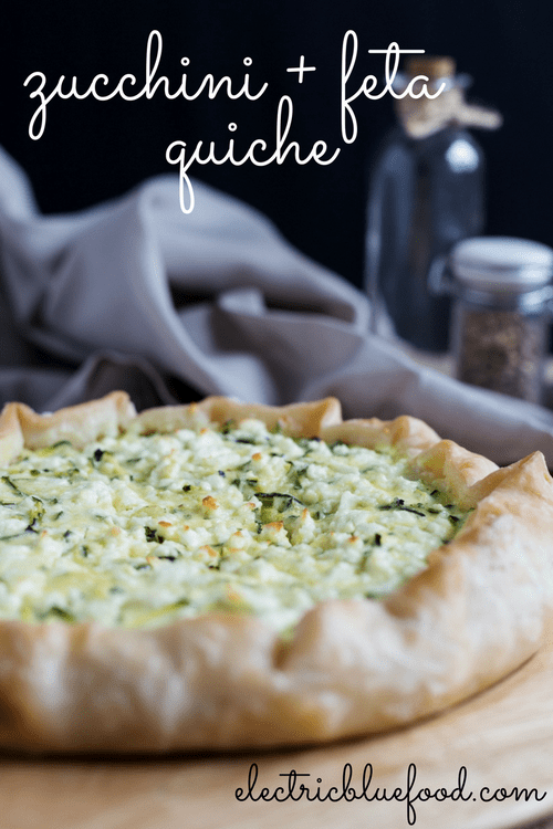 A tasty quiche made with zucchini feta and mint leaves