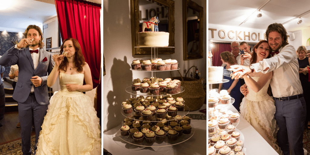 My Stockholm wedding: pictures from the reception at Festlokal En Trappa Ner