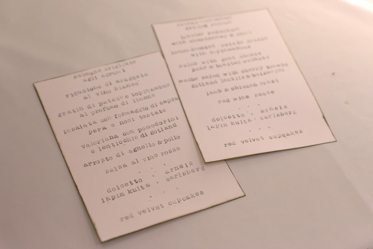 My wedding reception food: the buffet menu
