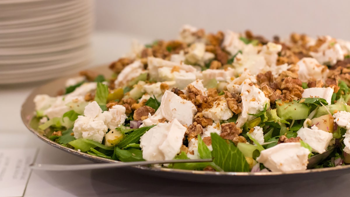 My wedding reception buffet food: the goat cheese salad