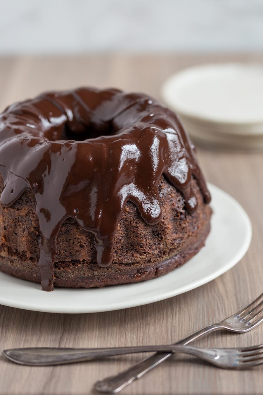 Chocolate pumpkin Bundt cake with chocolate ganache