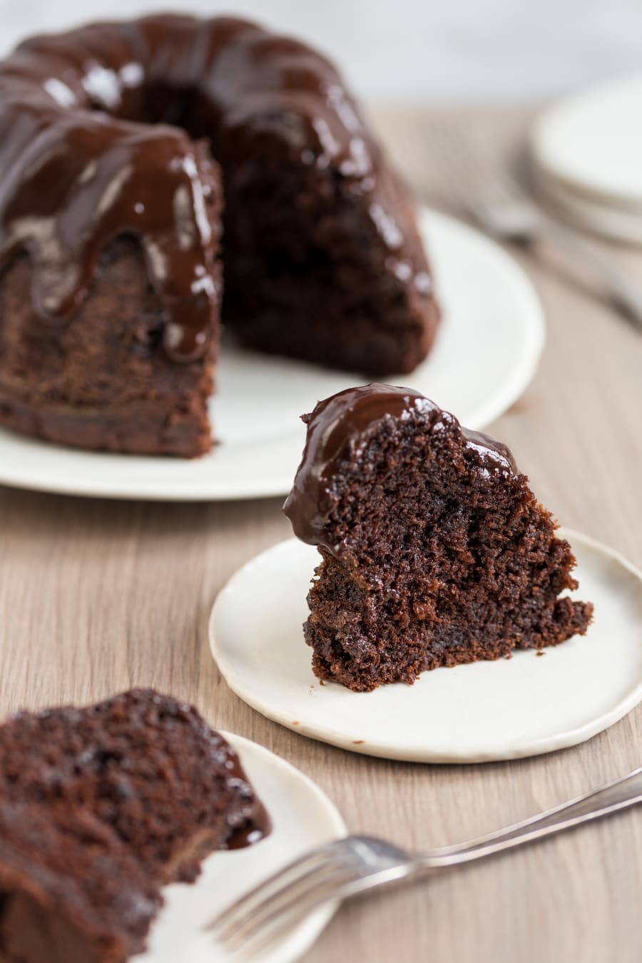 Chocolate pumpkin Bundt cake with chocolate ganache