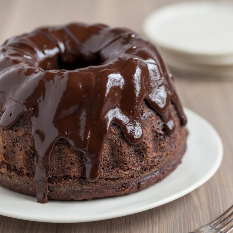 Chocolate pumpkin Bundt cake with homemade pumpkin purée