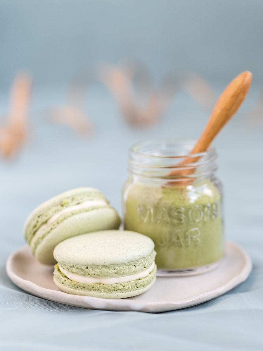 matcha green tea macarons