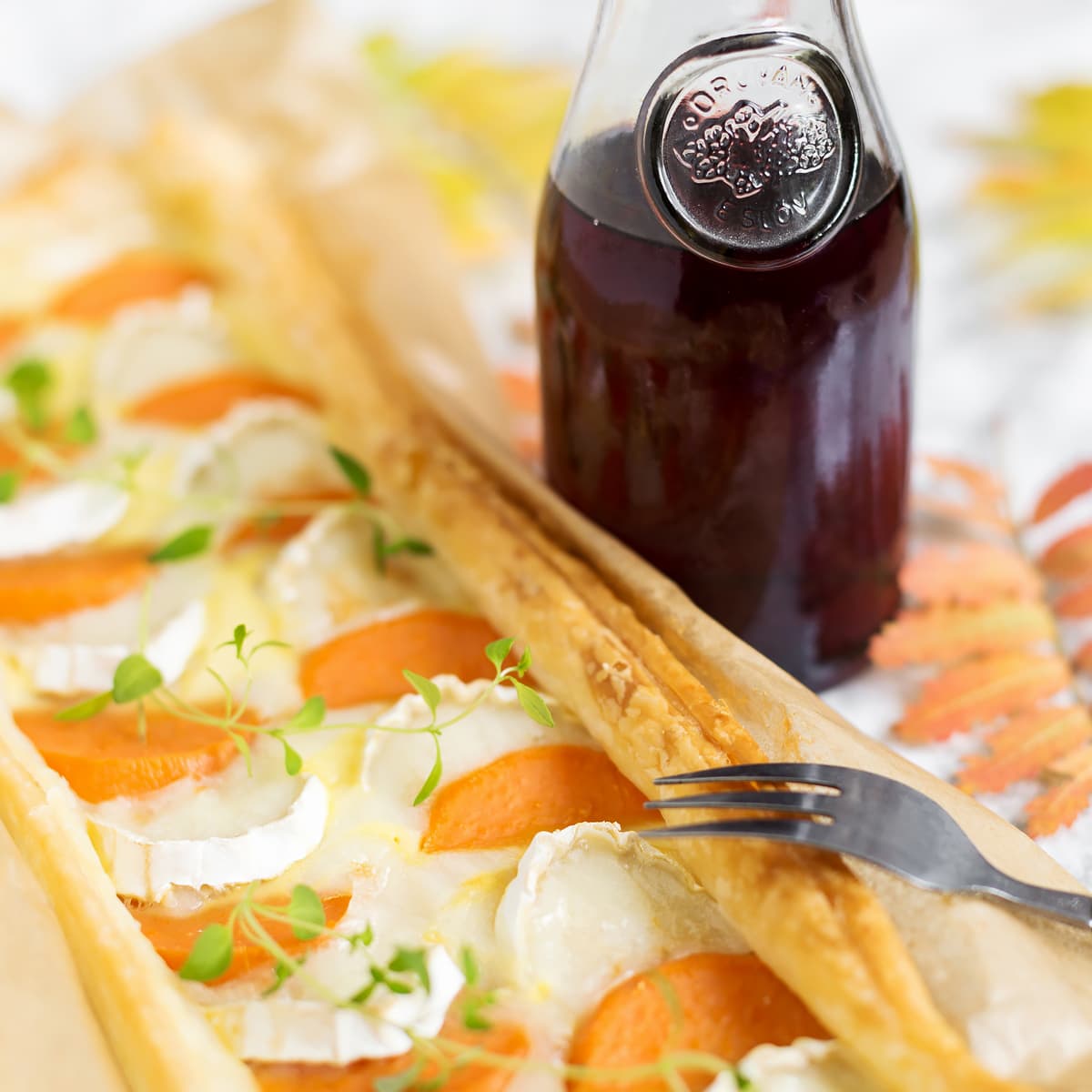 Quiche with sweet potato and chèvre (goat cheese).