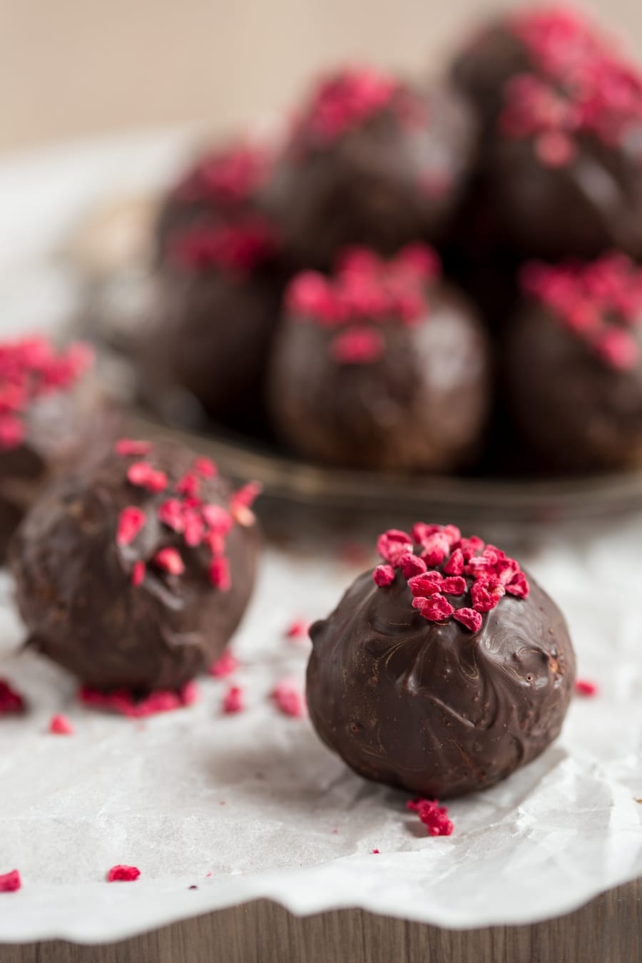 Raspberry chocolate balls