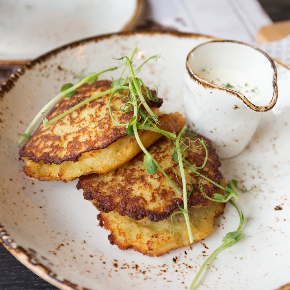 Žemaičių blynai, meat stuffed potato pancakes