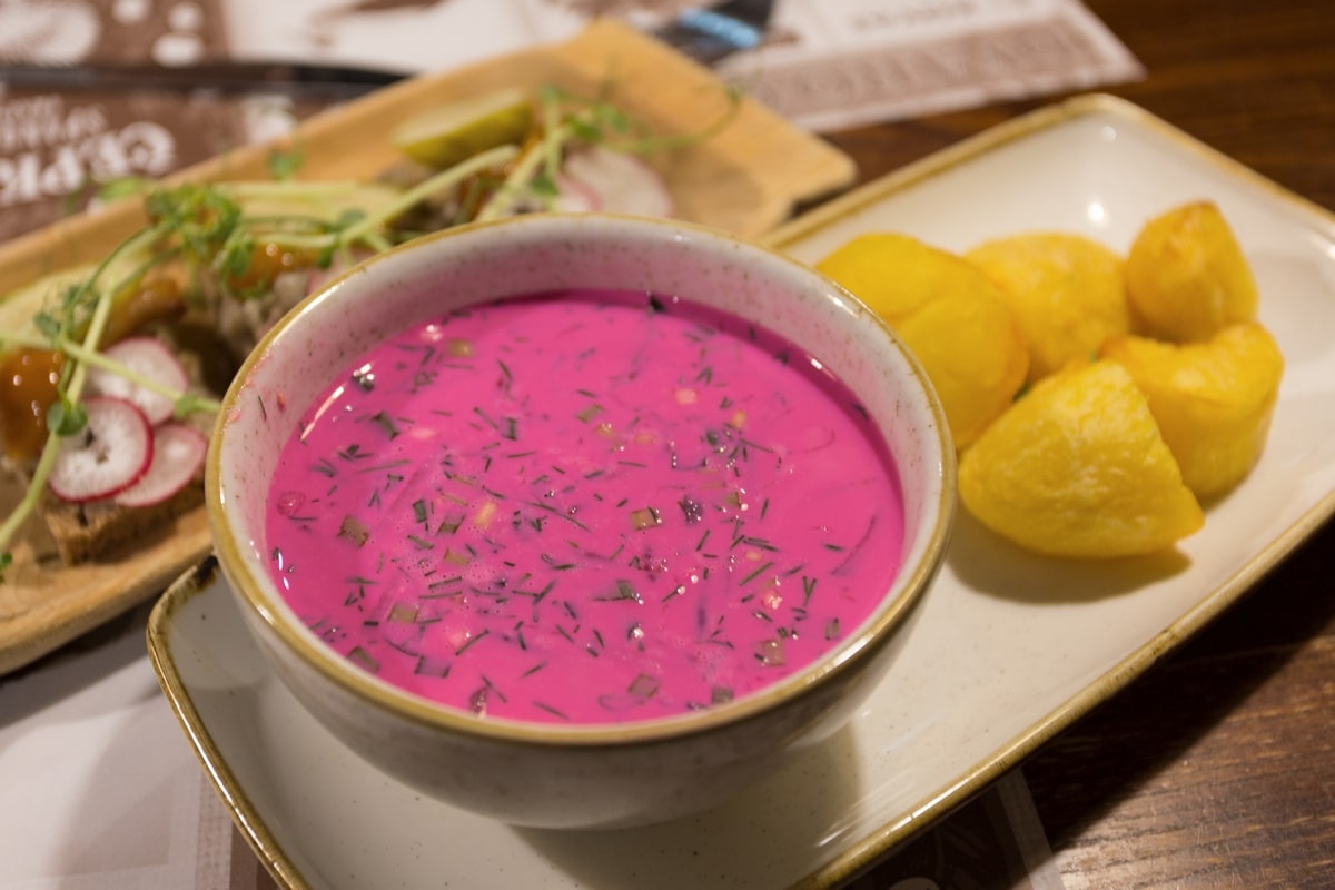 Cold beetroot soup, a Lithuanian specialty