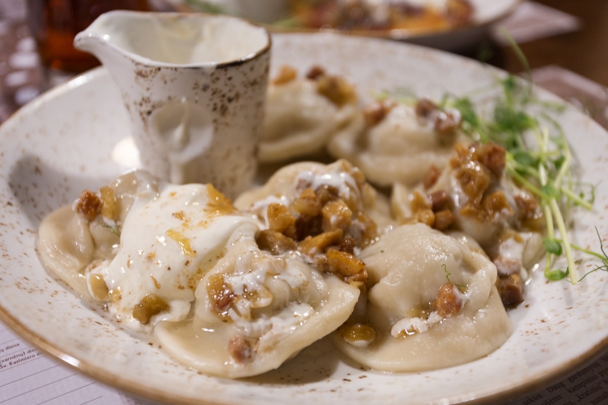 Meat filled Lithuanian dumpligs