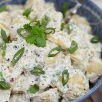 spring onion potato salad detail