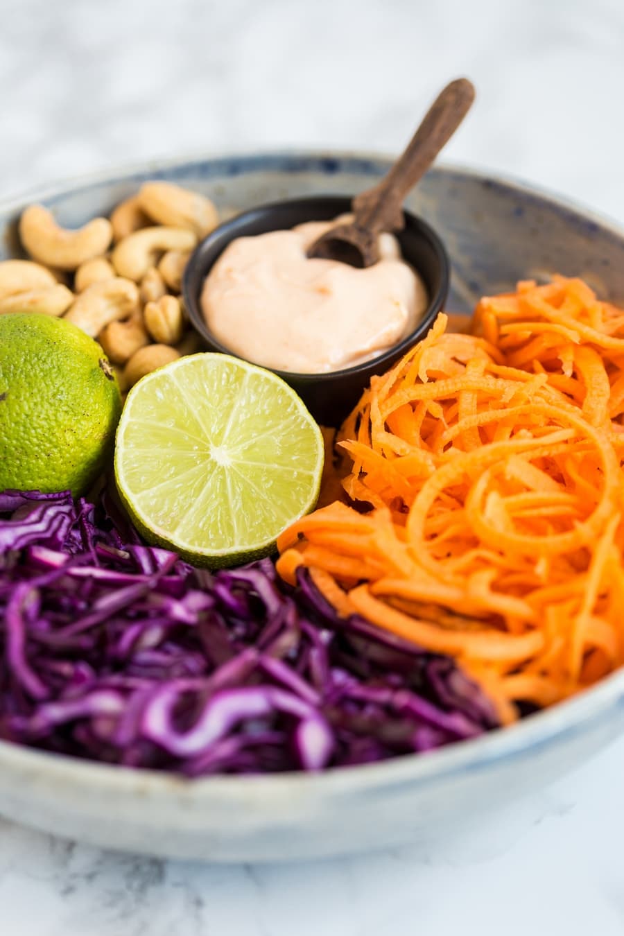 Thai red cabbage slaw ingredients
