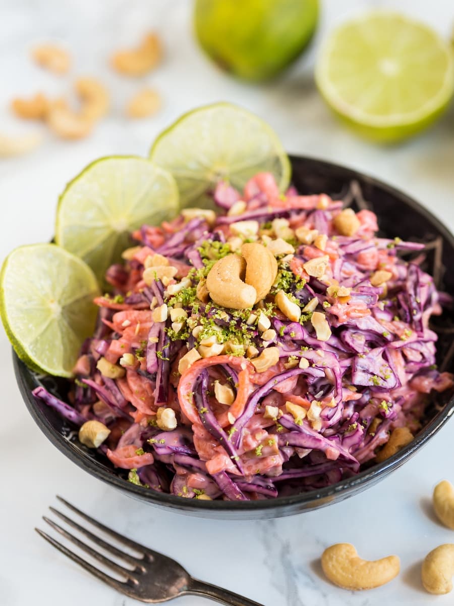 Thai red cabbage slaw