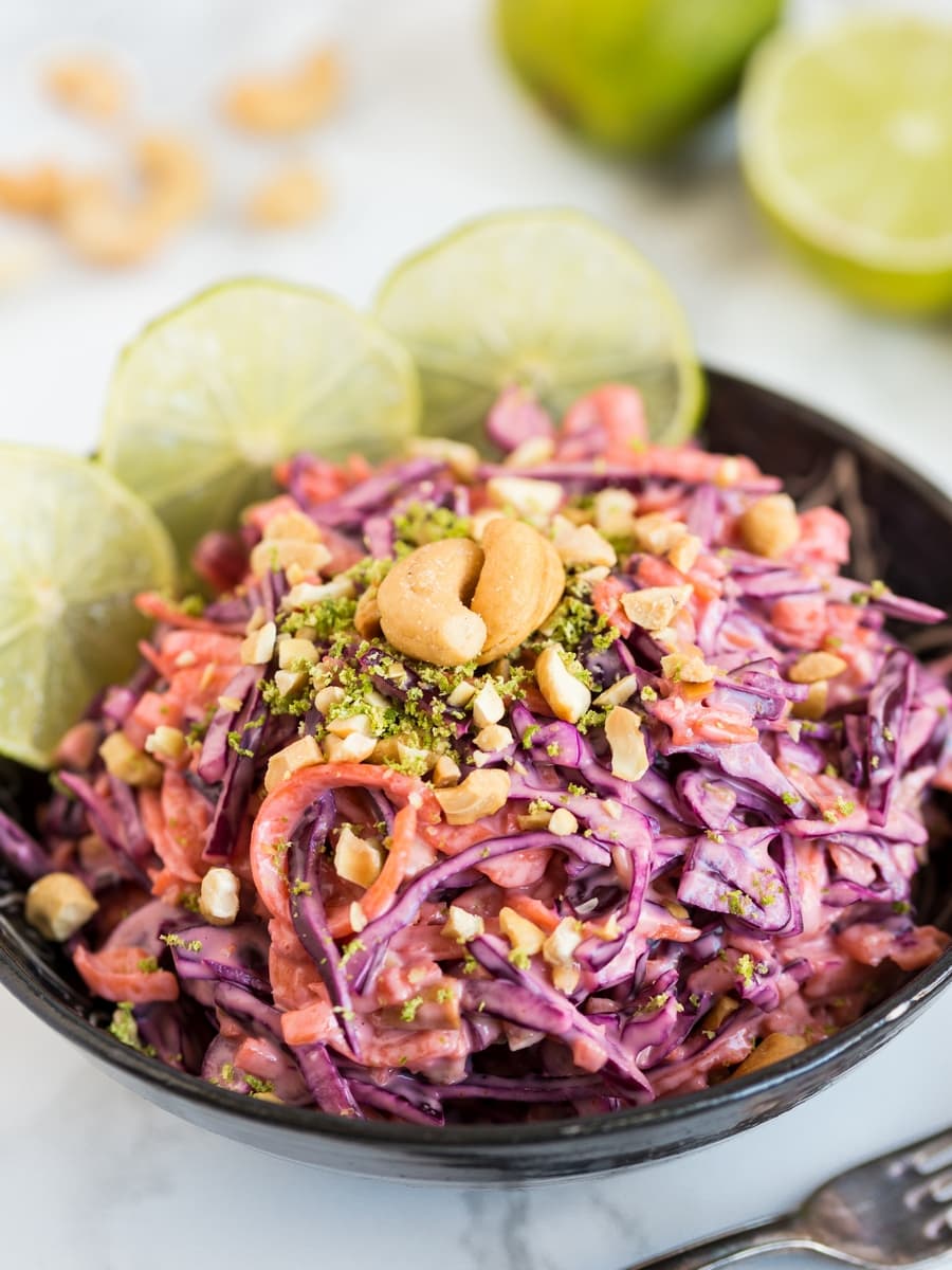 Thai red cabbage slaw