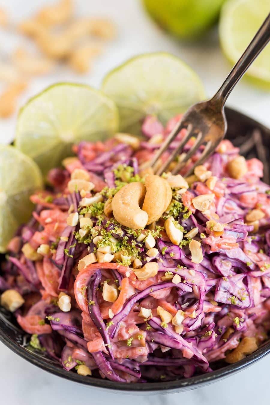 Thai red cabbage slaw
