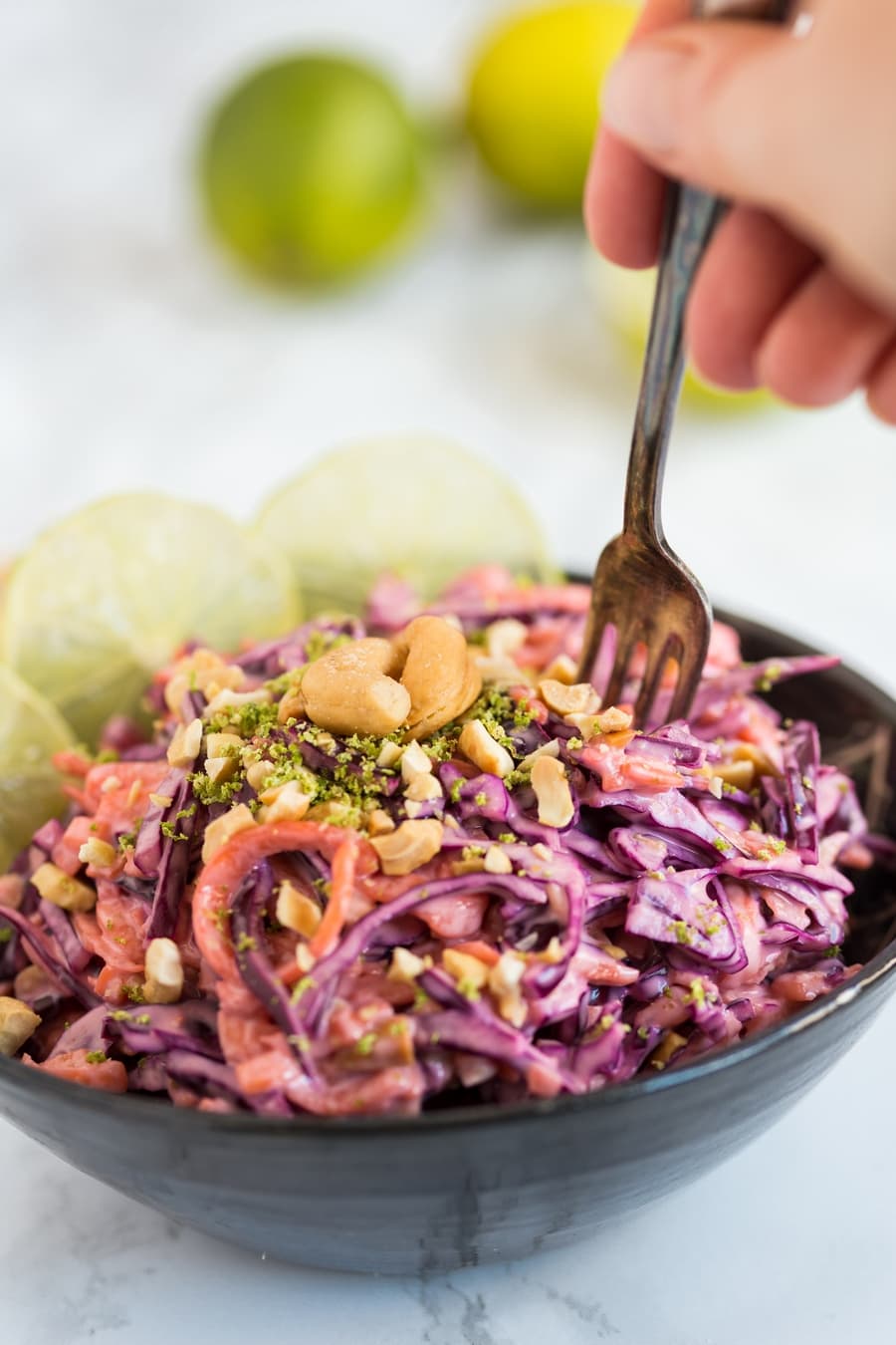 Thai red cabbage slaw