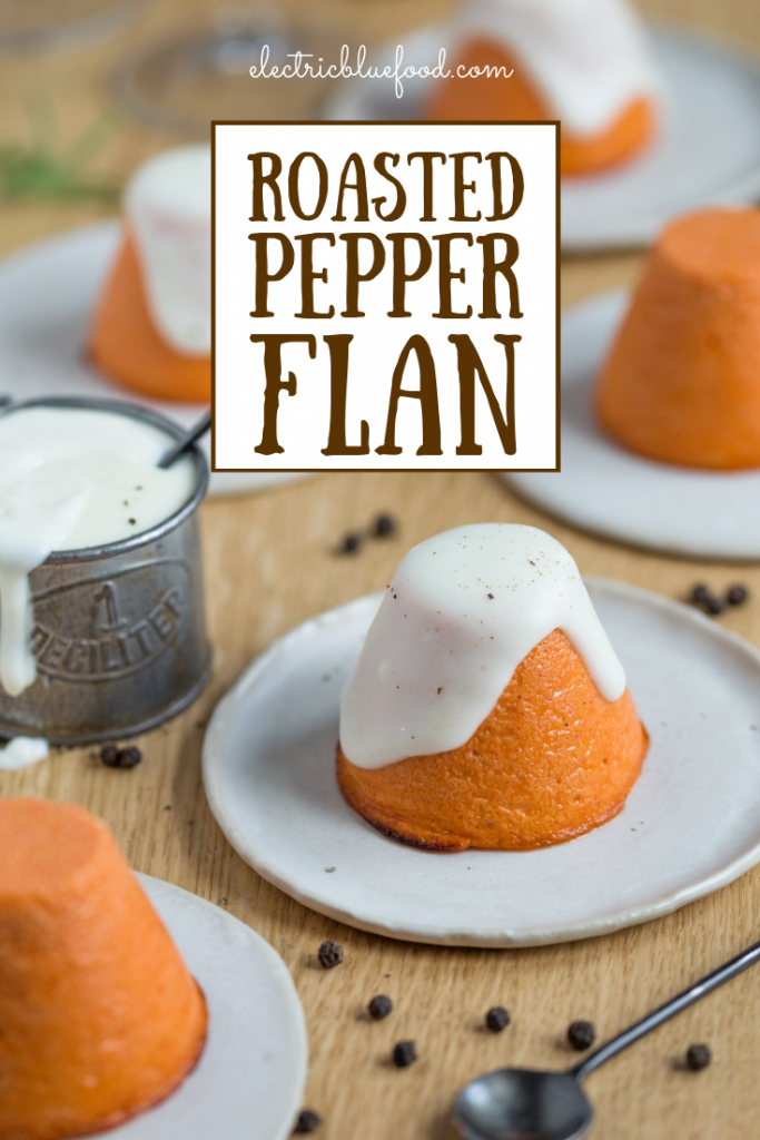 Serve this roasted red pepper flan with Pecorino sauce as a starter and surprise your friends with a lesser known Italian recipe. The flavour of the roasted peppers combined with a delicate Pecorino bechamel is the perfect recipe for a delicious vegetarian antipasto.