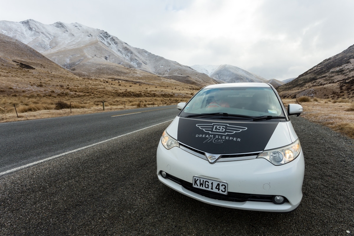 The Dream Sleeper Mini from Spaceships Rental was our home for a week campervanning New Zealand in winter.