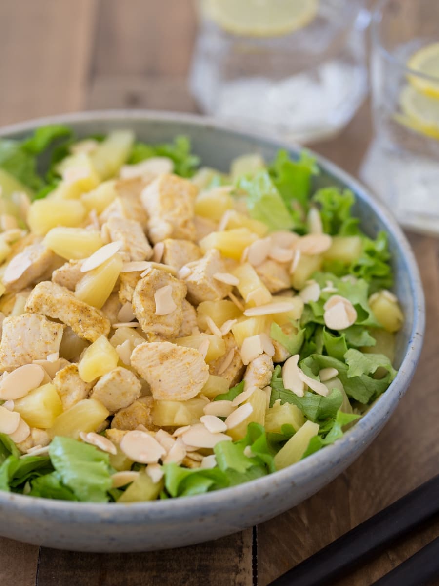 Chicken pineapple salad without dressing.