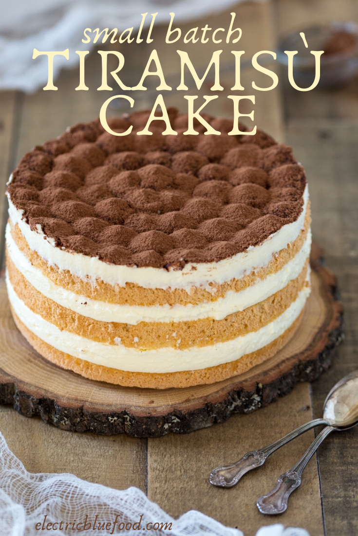 Small tiramisu cake for two. Small batch tiramisù made as naked cake.