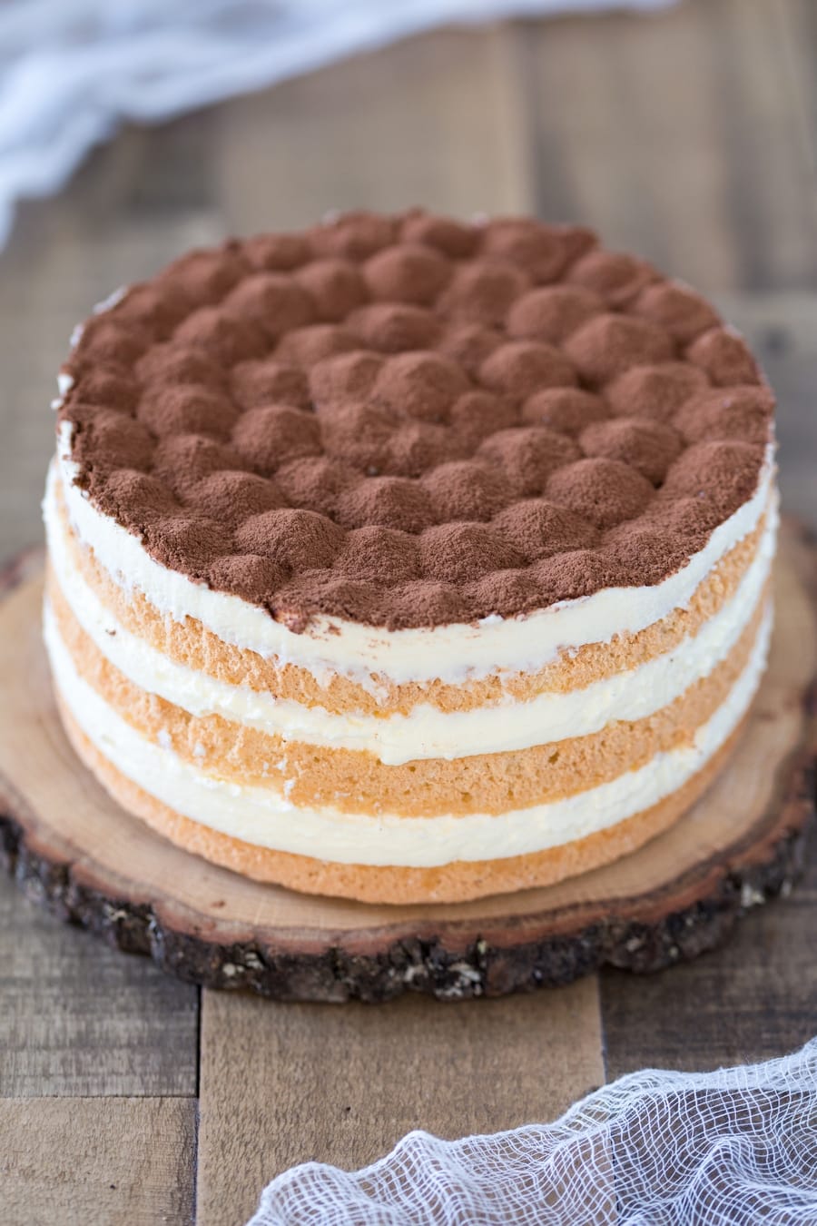 Small tiramisù layer cake.