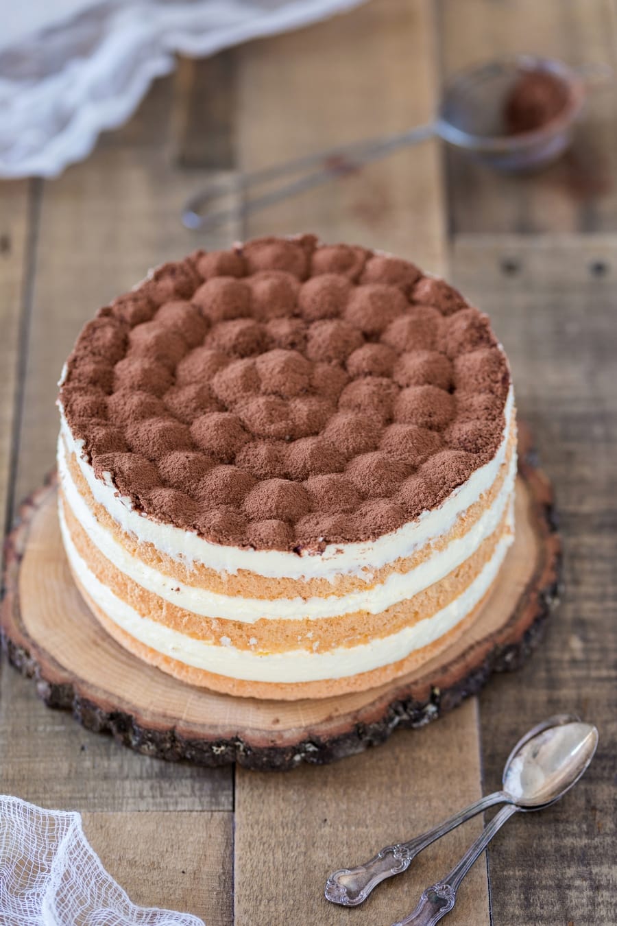 Small tiramisù cake.