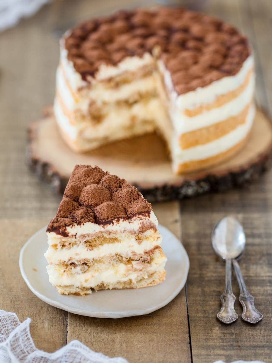 Small tiramisù cake slice.