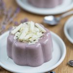Blueberry lavender panna cotta, single portion.