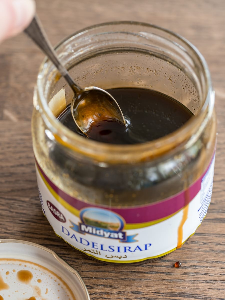 Date syrup jar, also known as date molasses.
