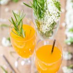 Mango juice and dry apple cider bellini.