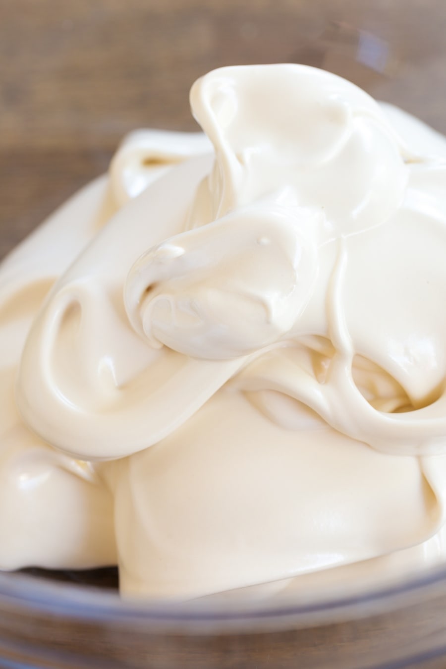 Glossy whipped egg whites with honey.