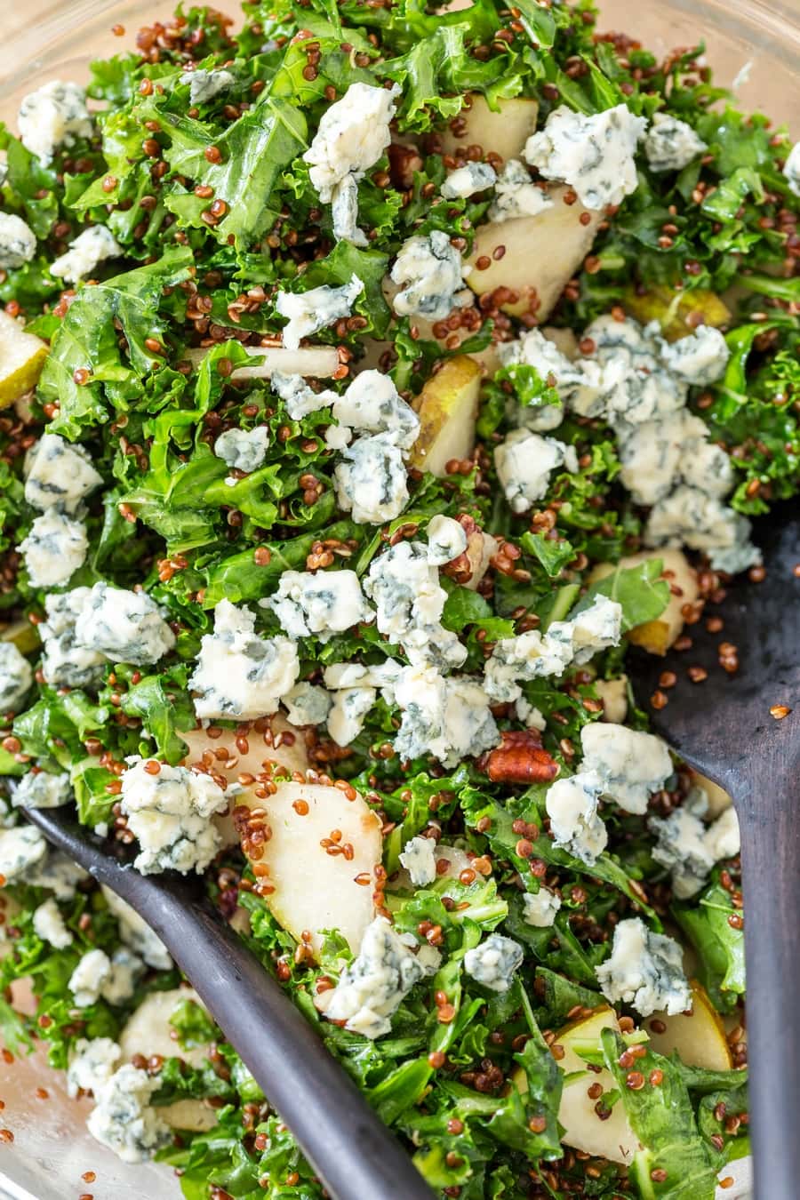 Pear and blue cheese quinoa salad.