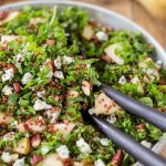 Kale salad with pear and blue cheese.