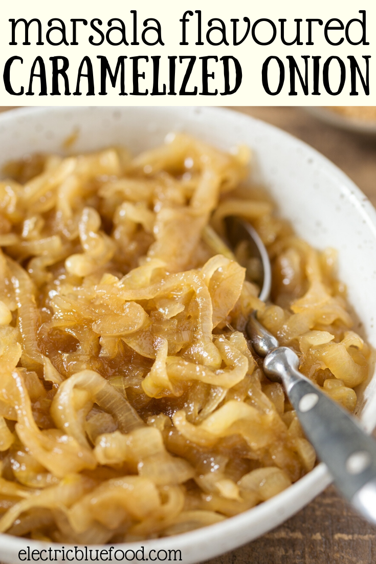 Add a hint of onion to your burger with this marsala caramelized onion relish! Marsala wine gives caramelized onions a lovely flavour depth that will make you love every spoonful. This may become your favourite secret ingredient for burgers that are always delicious.
