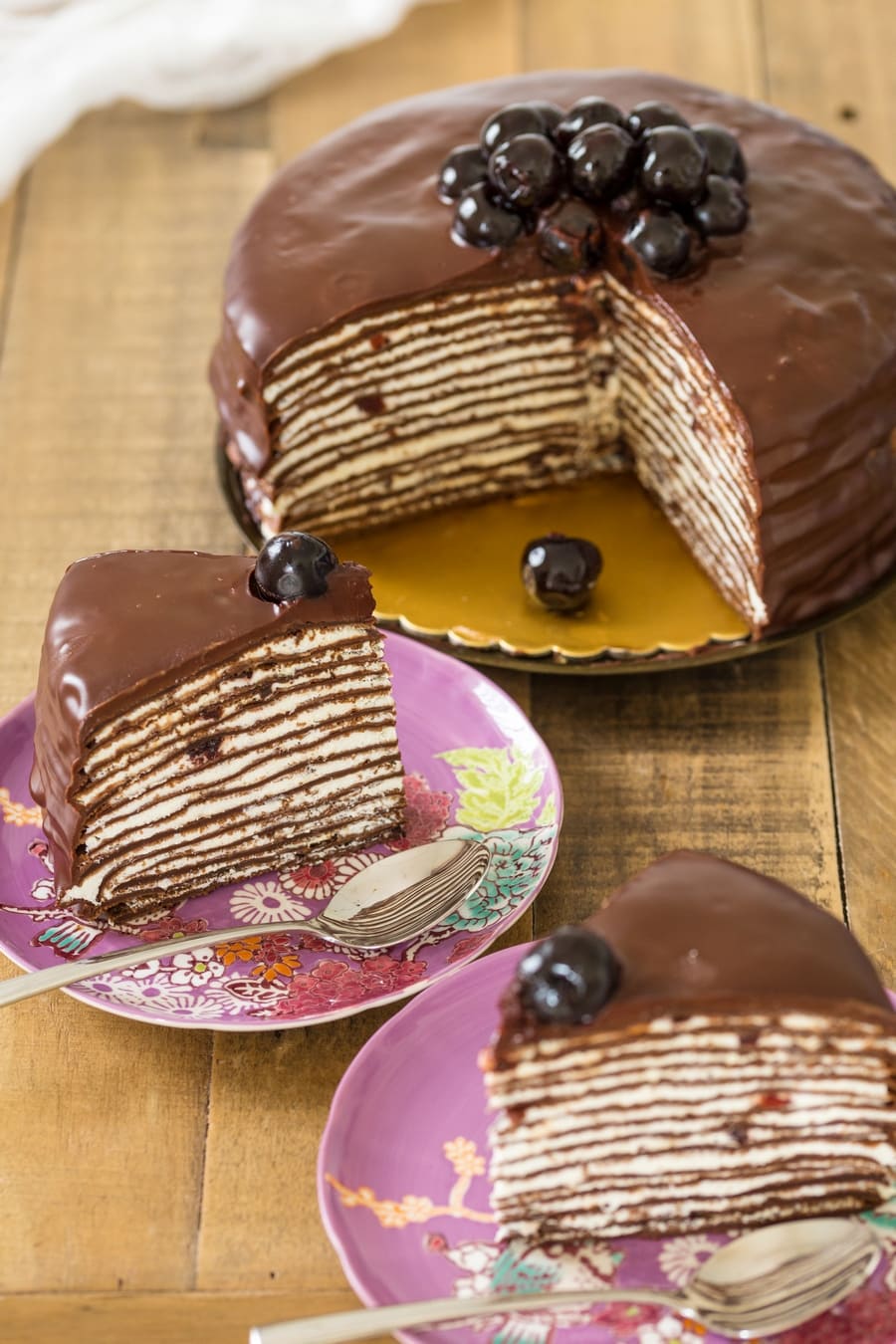 Black forest crepe cake.