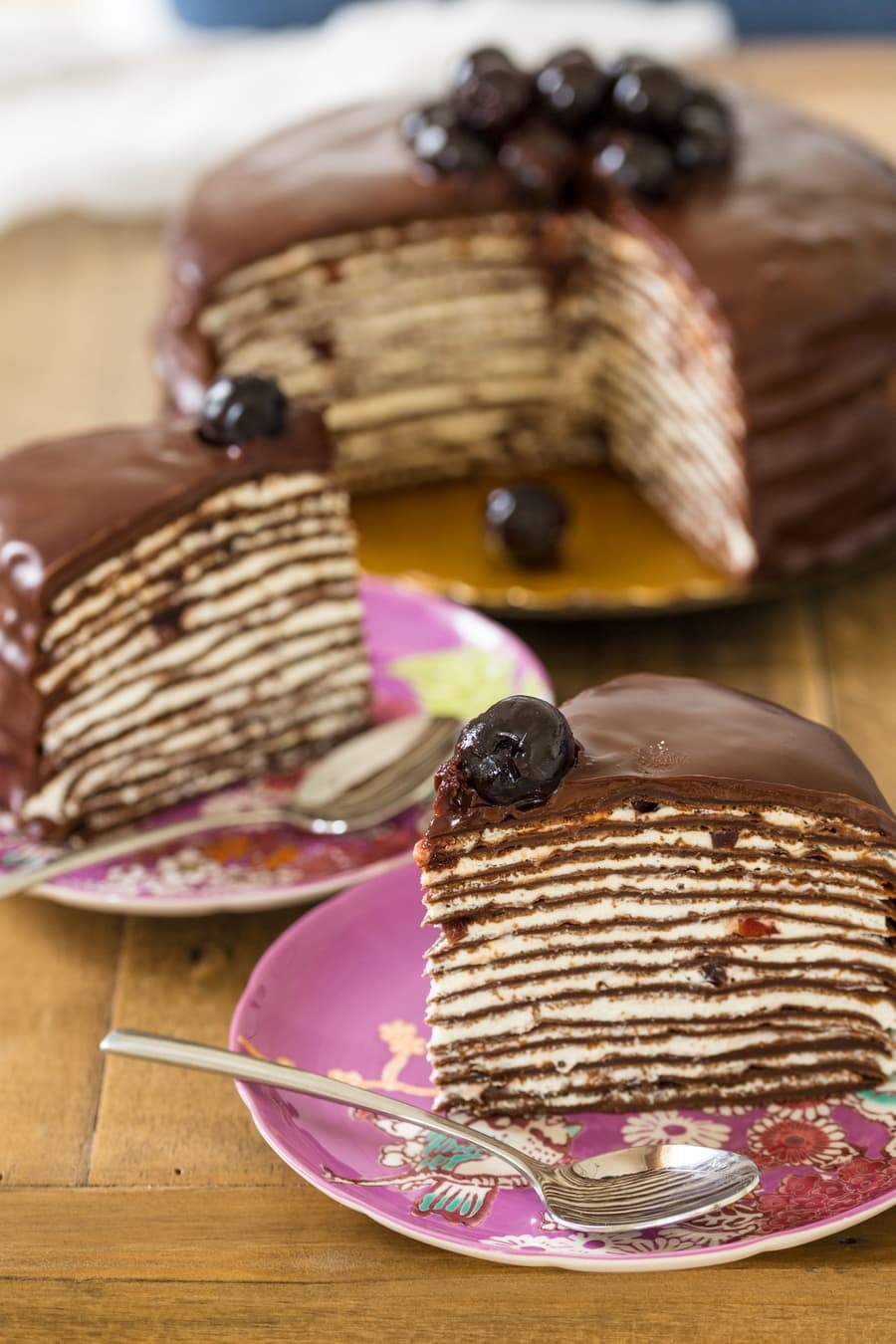 Black forest crepe cake.