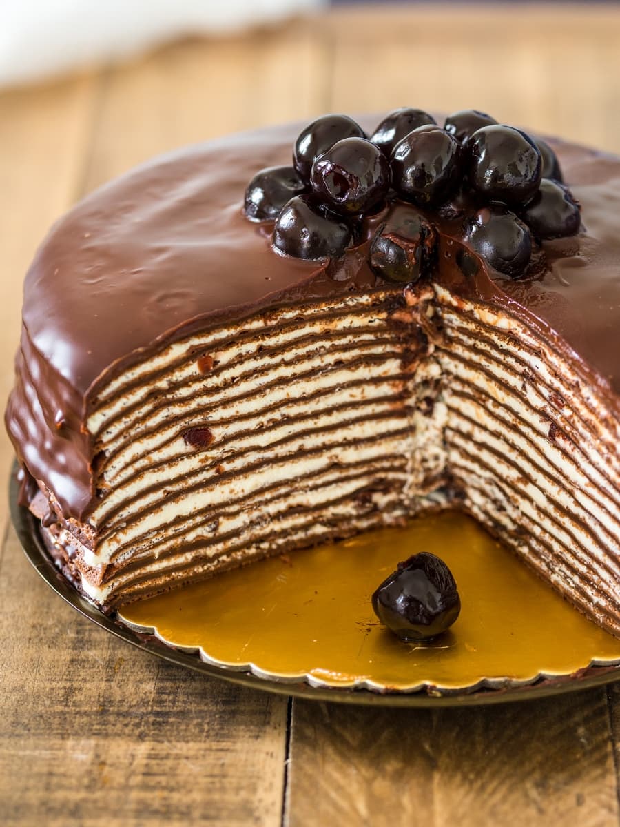 Black forest crepe cake.