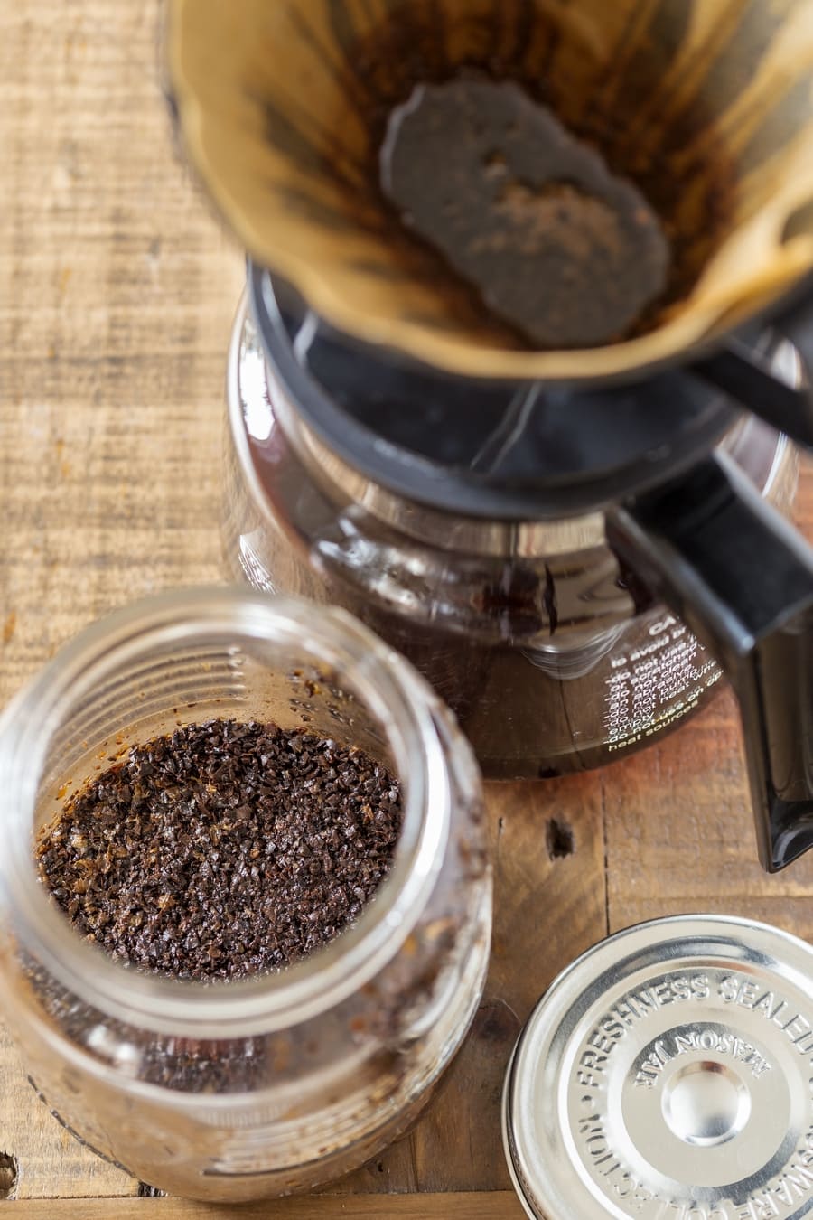 Coffee grounds left after cold-brewing.