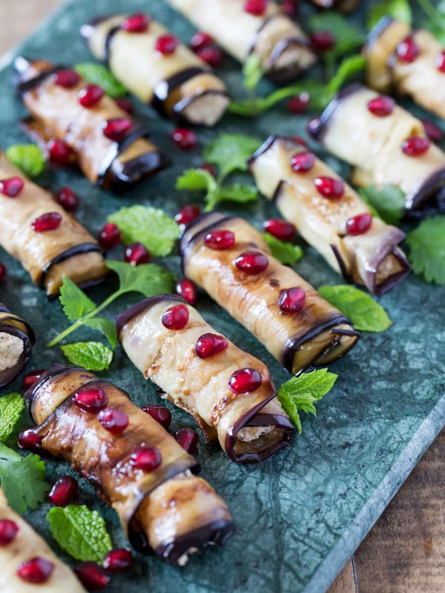 Georgian eggplant rolls badrijani nigvzit.