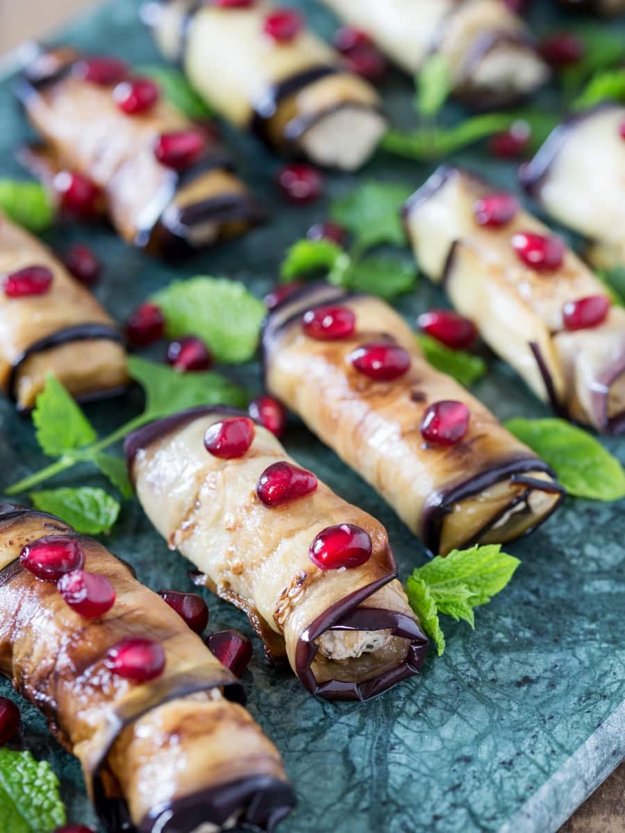 Georgian eggplant rolls badrijani nigvzit.
